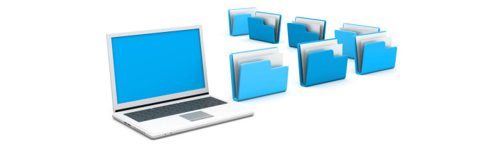 blue laptop and data backups
