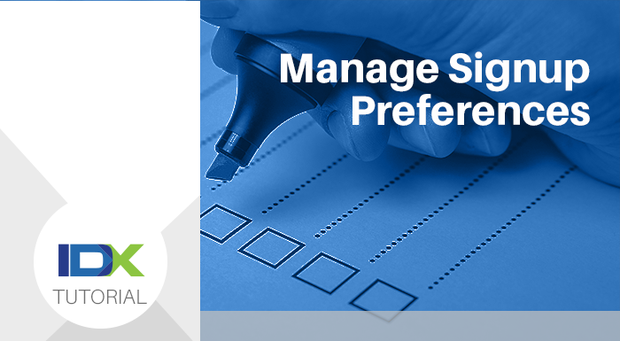 manage signup preferences