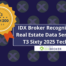 Real estate data services badge for IDX Broker in T3 Tech 200 2025 with golden ribbon and dark blue background