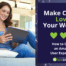 Smiling woman using a tablet while browsing a real estate website with excellent user experience